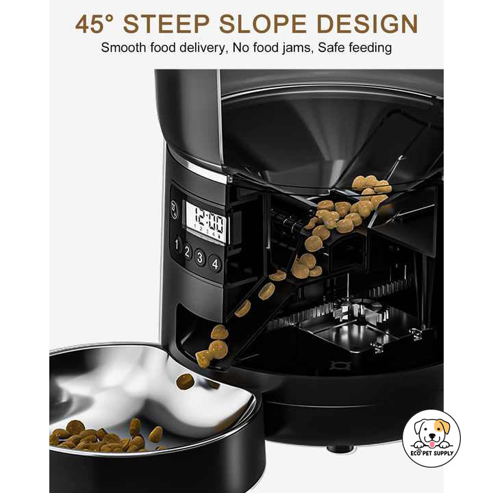 Eco Pet Supply Automatic Pet Feeder 4L Capacity Black