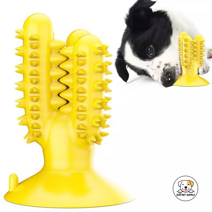 Eco Pet Supply Cartoon‑Shaped Cactus TPR Dog Toothbrush